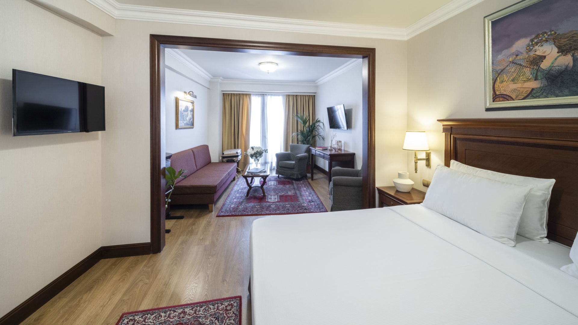 Electra_Palace_Athens_Junior_Suite_Acropolis_View_Bedroom_Living_Room