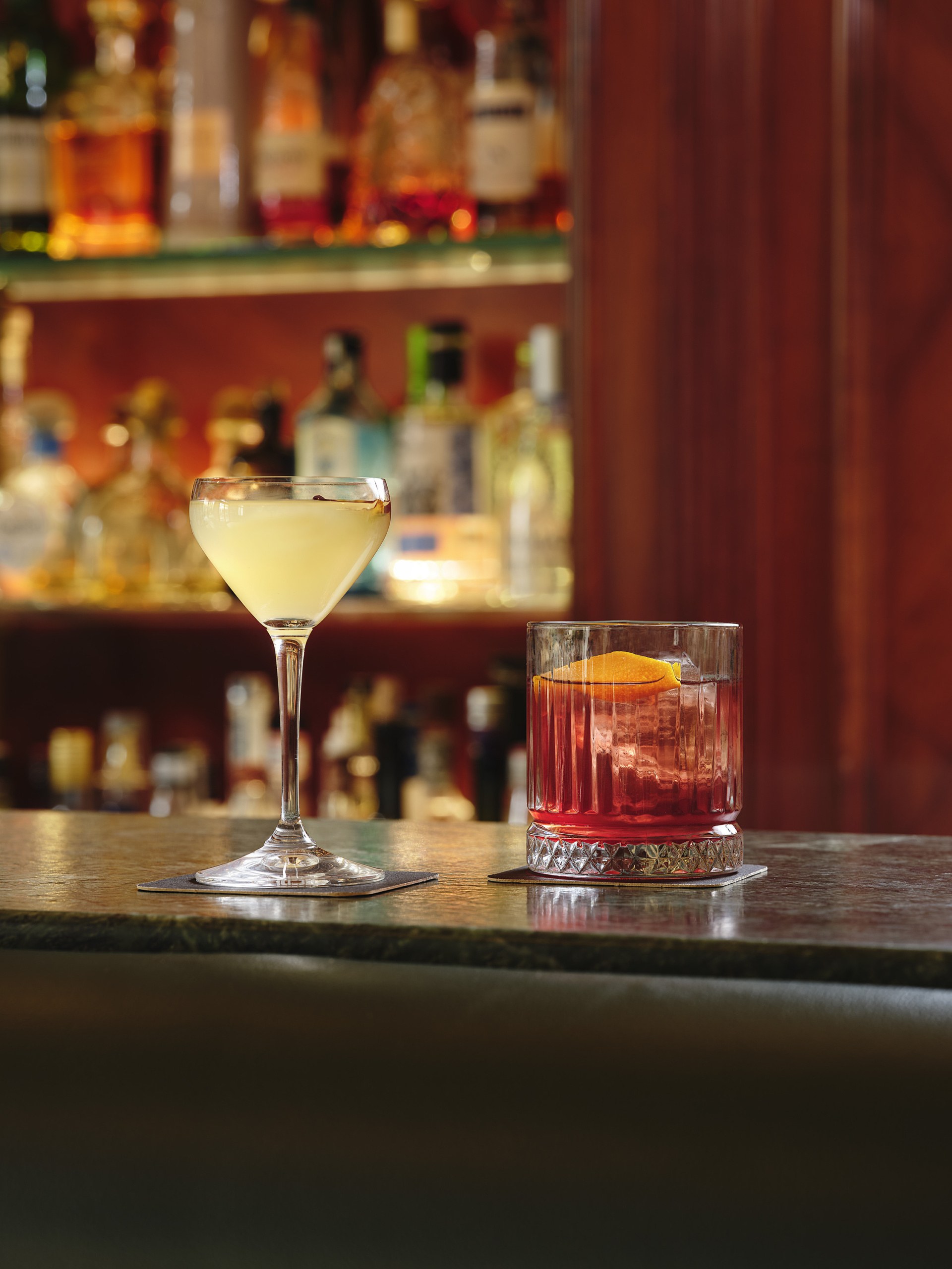 electra-palace-athens-ducktail-bar-drinks-on-bar