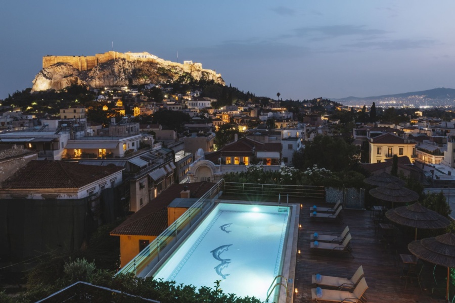 Electra_Palace_Athens_Pool_View_Night