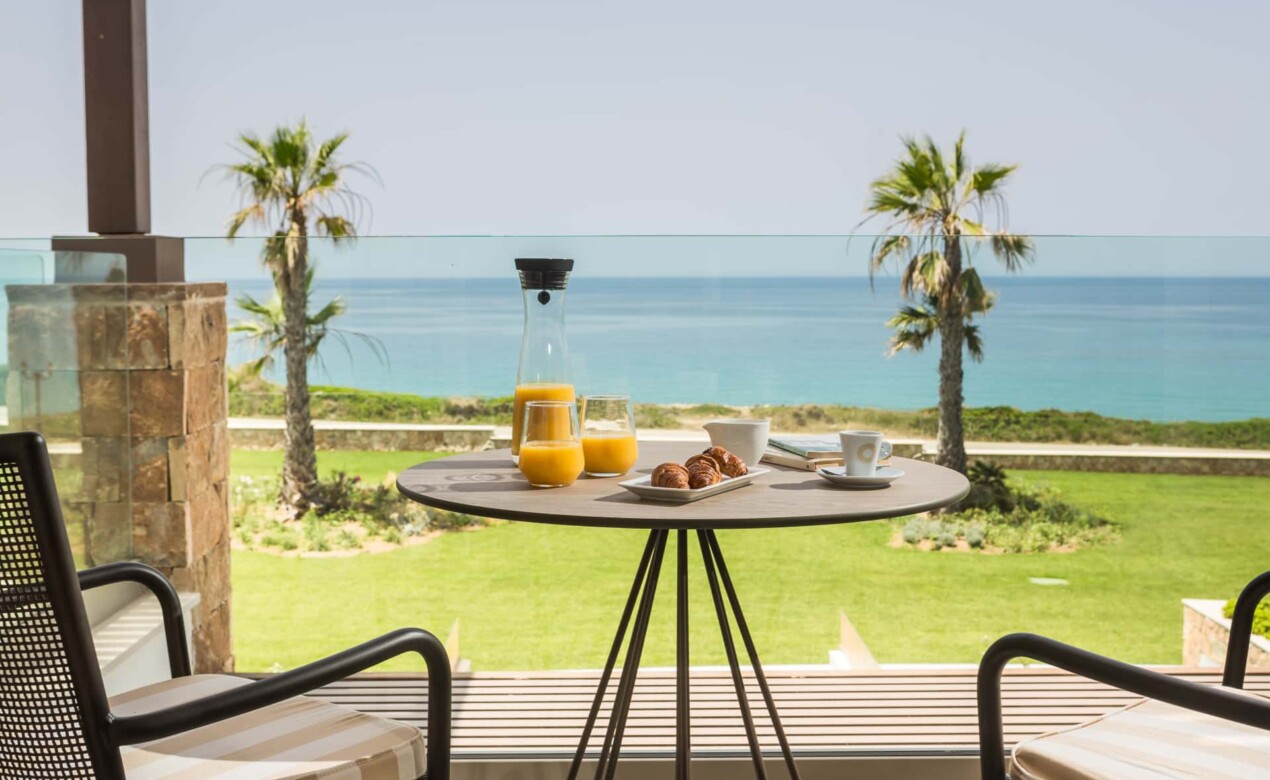 Orange juice, croissants and coffee, served on the balcony on a crisp morning at Electra Kefalonia Hotel & Spa is reason enough to visit Kefalonia in Spring.