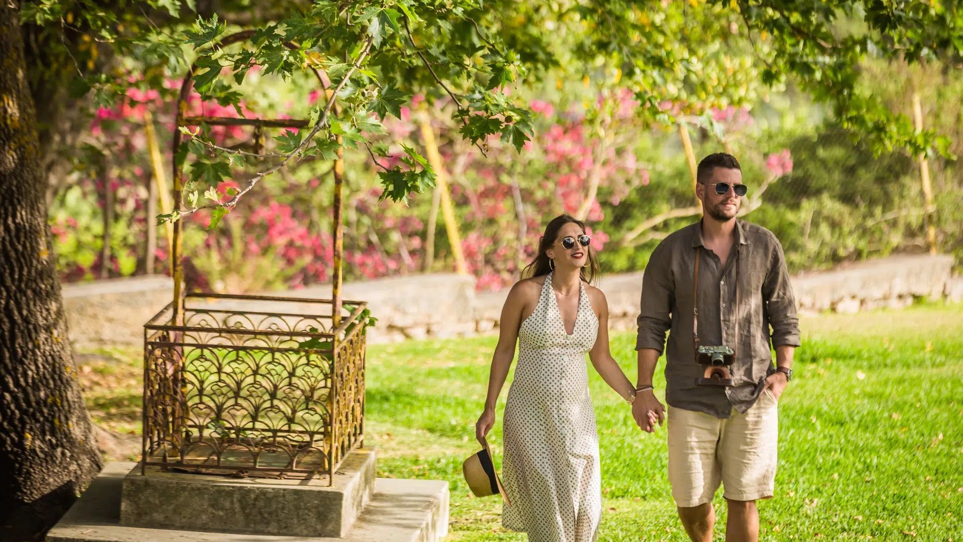 Guests of Electra Kefalonia Hotel & Spa enjoying the outdoors while discovering the best villages to explore in Kefalonia island.