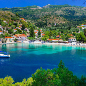 The colorful Assos village is among the best places to visit in Kefalonia Island.